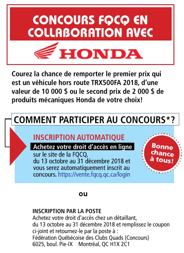 Concours FQCQ-Honda 2018-Inscription